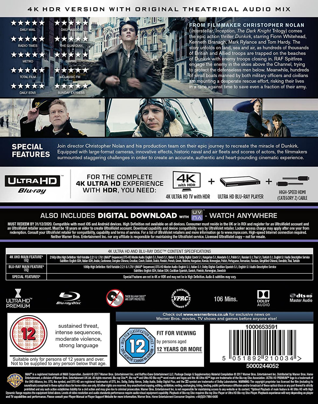 Dunkirk – Krieg/Action [Blu-Ray]