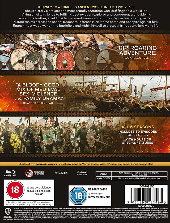 Vikings: The Complete Series [2013] [Region Free] - Drama [Blu-ray]