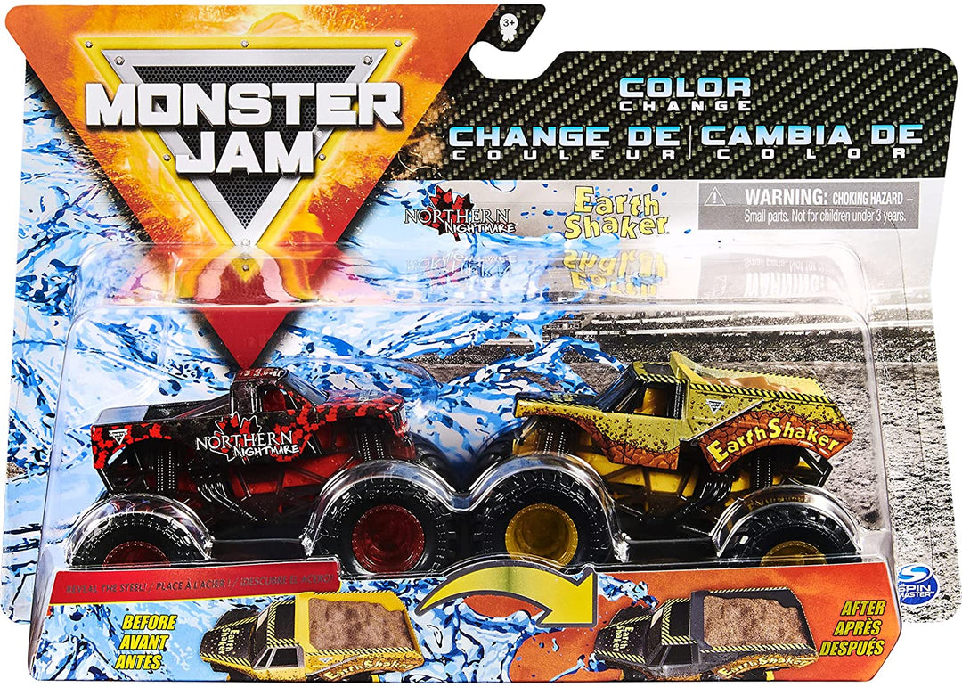 Offizielle Monster Jam Druckguss-Monstertrucks mit Farbwechsel, Maßstab 1:64 (Stile variieren)