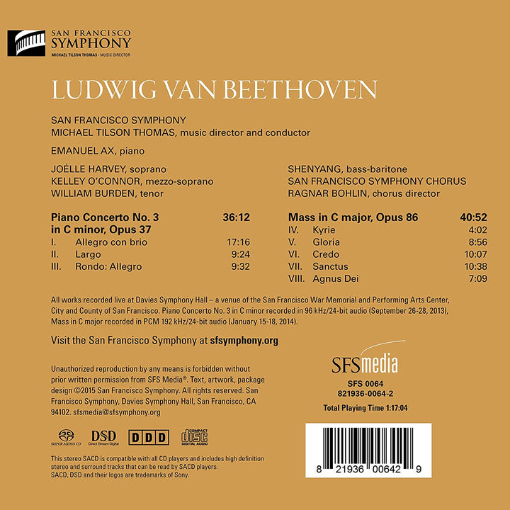 Beethoven: Klavierkonzert Nr. 3, Messe in C-Dur [Audio CD]