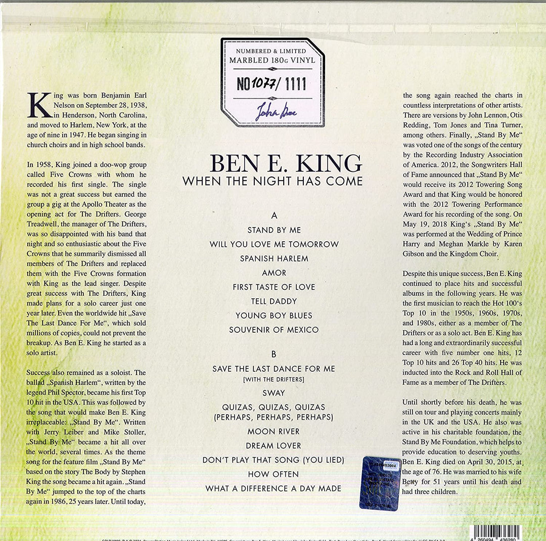 Ben E. King - When The Night Has Come [VINYL]