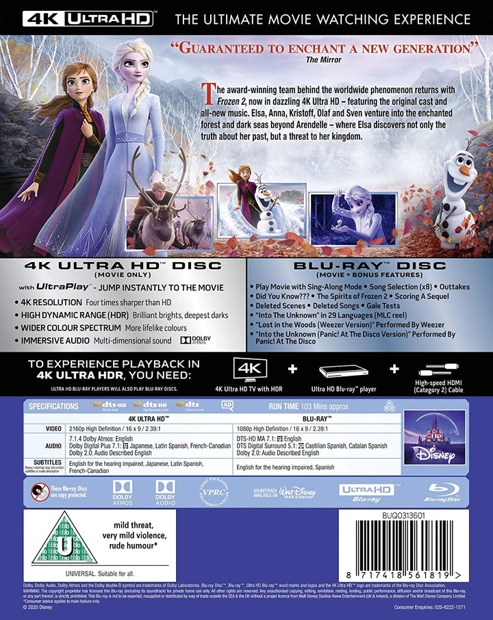 Disney's Frozen 2 – Familie/Musical [Blu-Ray] 