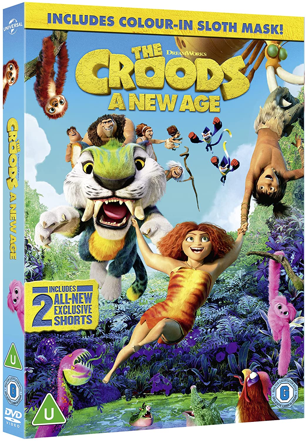 Die Croods: Ein neues Zeitalter (einschließlich ausgemalter Faultiermaske) [2021] – Abenteuer [DVD]