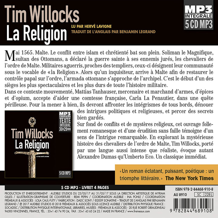 Tim Willocks Luc Jacamon – La Religion (Integrale Mp3), Lu Par Hervé Lavigne [Audio CD]