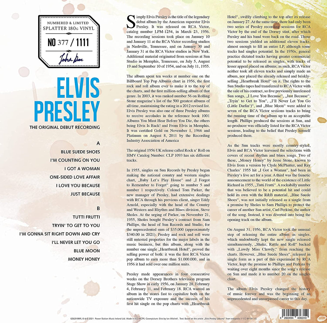 Elvis Presley – The King Is Born (Splattered Vinyl) [VINYL]