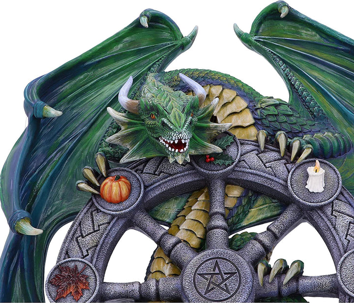 Nemesis Now Anne Stokes Magical Dragon Pagan Wheel of the Year Wandschild, Gree