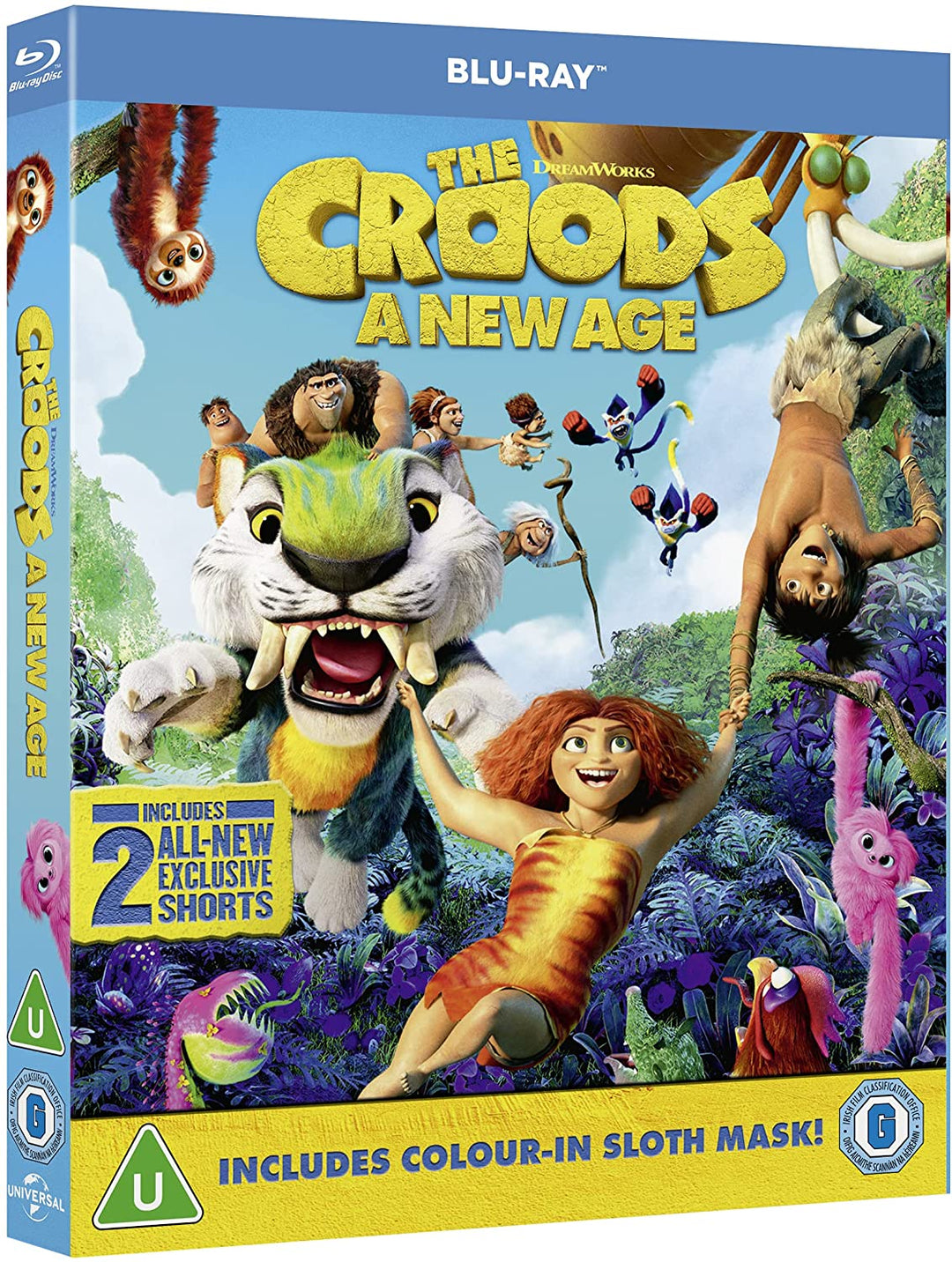 Die Croods: Ein neues Zeitalter (einschließlich ausgemalter Faultiermaske) [2021] [Region Free] – Abenteuer [Blu-ray]