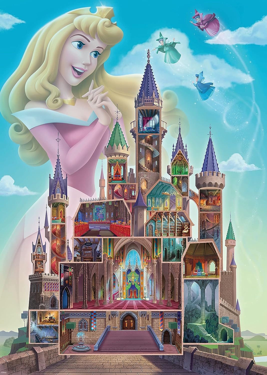 Ravensburger 17338 Disney Castles Aurora 1000-teiliges Puzzle für Erwachsene an