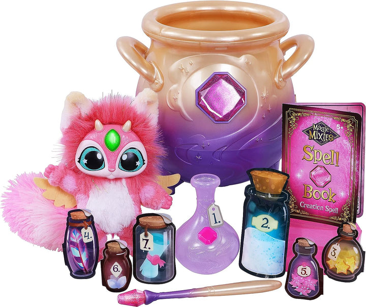 Magic Mixies Magical Misting Cauldron with Interactive 8 inch Pink Plush Toy