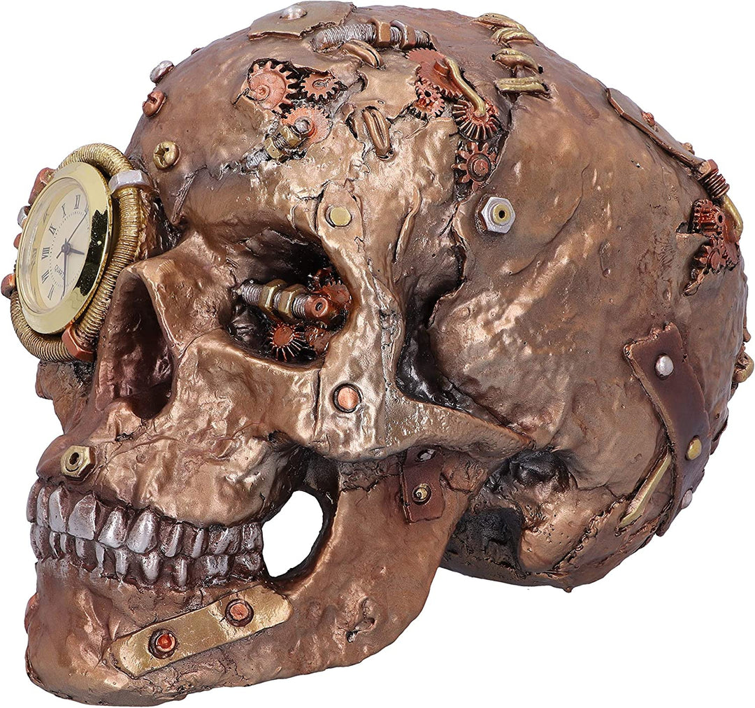 Nemesis Now Scrapped Skull Steampunk-Skelettfigur, Bronze, 19 cm