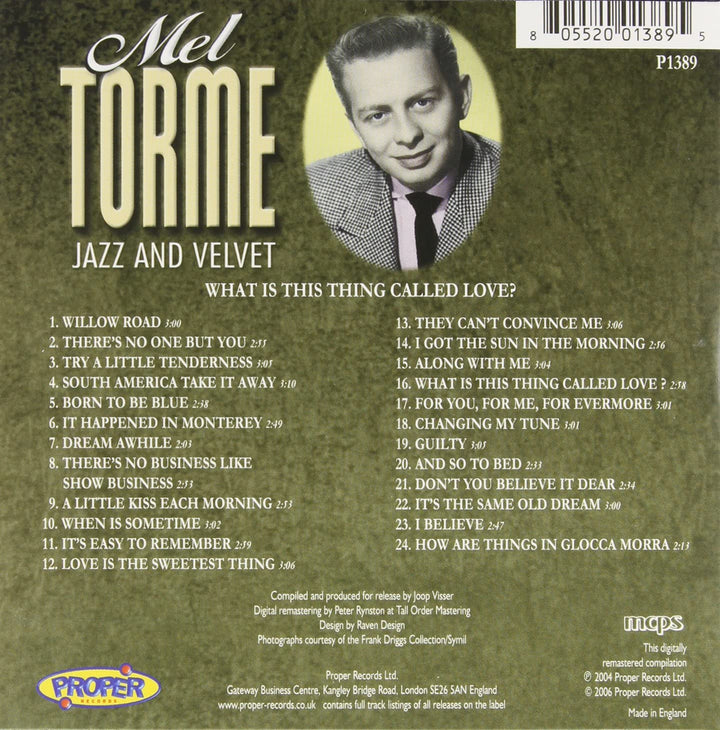 Mel Torme  - Jazz and Velvet [Audio CD]