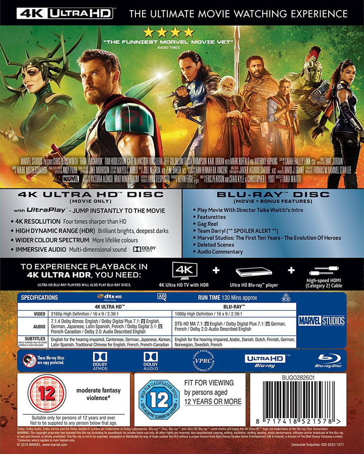 Thor Ragnarok – Action/Fantasy [Blu-Ray]