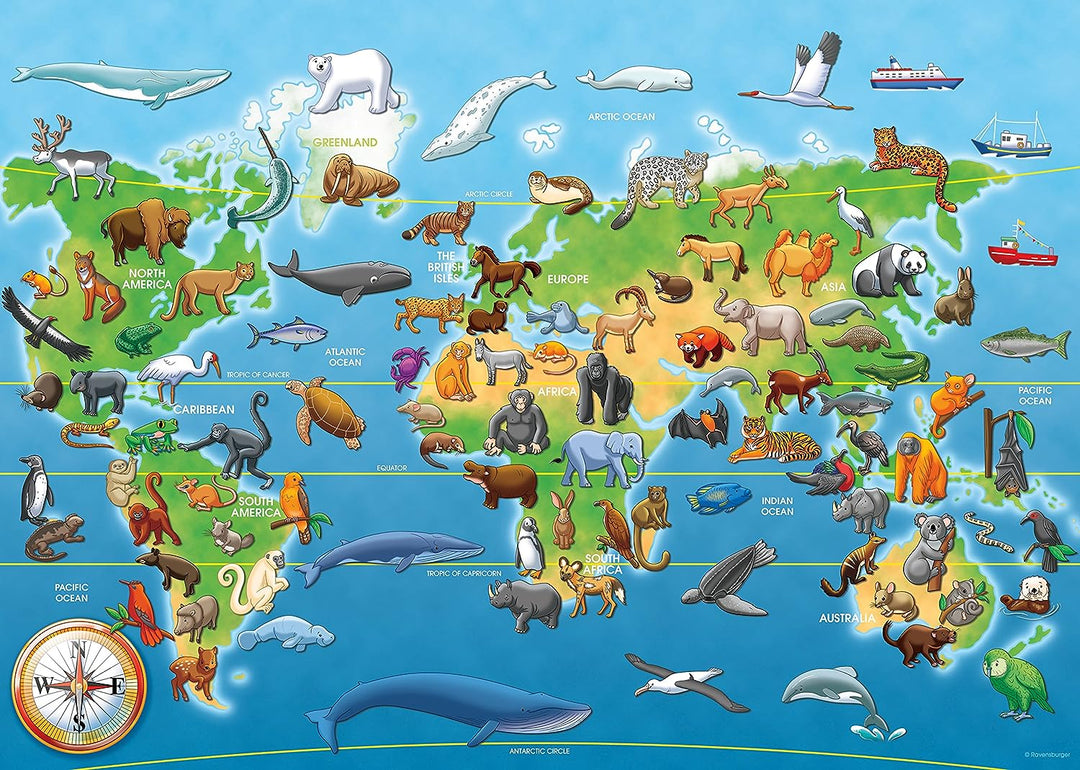 Ravensburger 60-teiliges Puzzle „Gefährdete Tiere“ für Kinder ab 4 Jahren