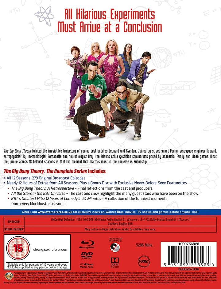 The Big Bang Theory: Die komplette Serie [2007] [2019] [Region Free] – Mystery/Thriller [DVD]