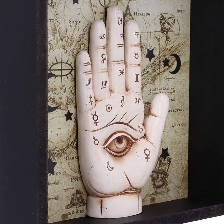 Nemesis Now Palmistry Companion gerahmtes Chiromancy-Kunstwerk zur Wandmontage, gebrochenes Weiß, 2