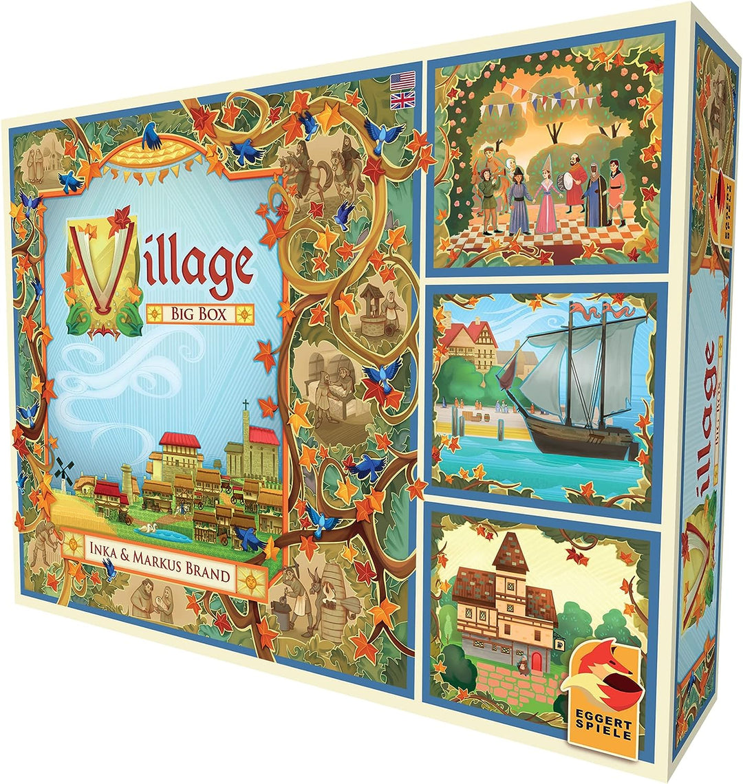 Village Brettspiel Big Box | Taktisches Strategiespiel | Mittelalterliches Landwirtschaftsspiel | Fu