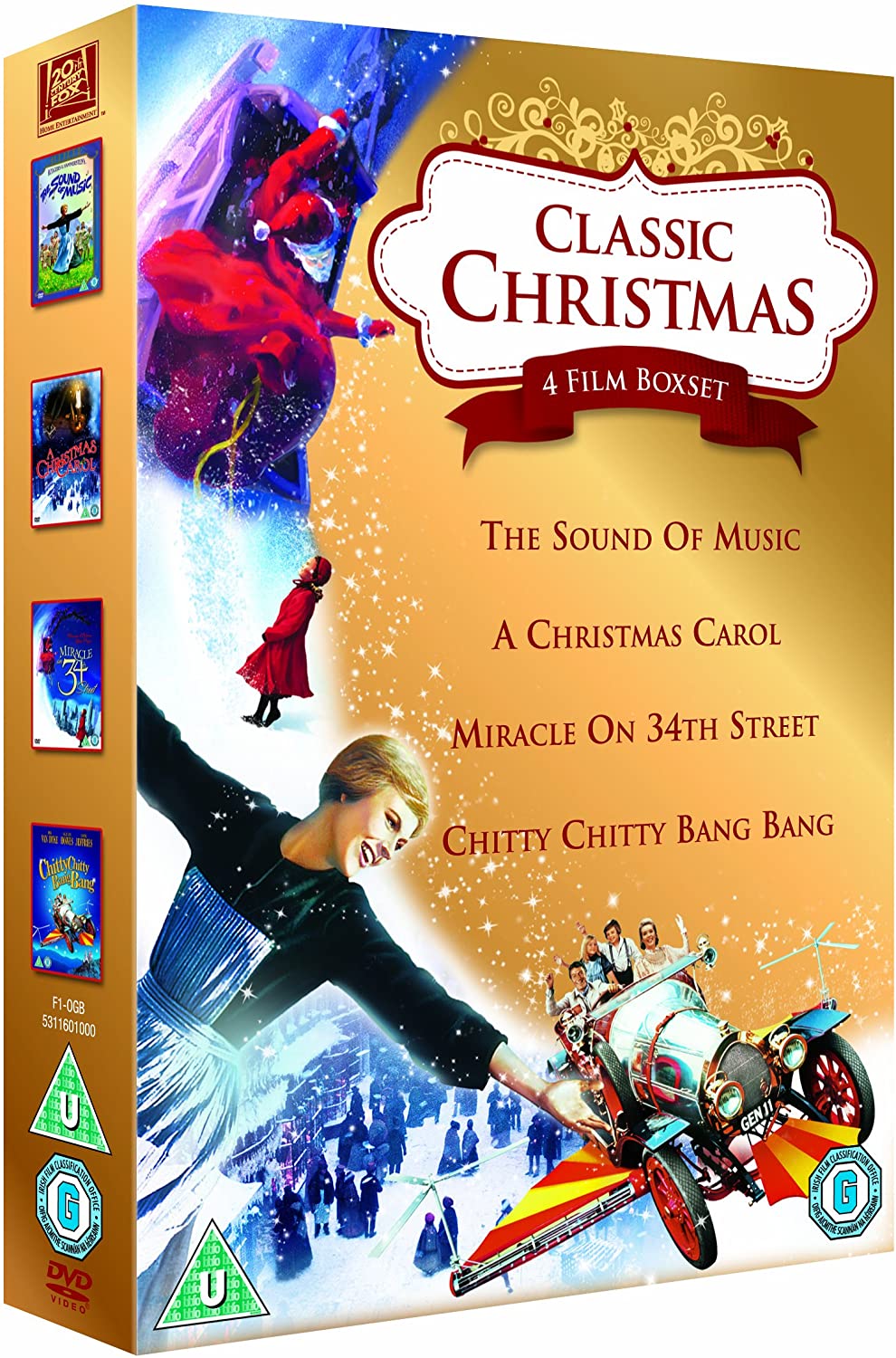 Classic Christmas 4 Film Collection: The Sound of Music, A Christmas Carol, Miracle on 34th Street &amp; Chitty Chitty Bang Bang [1965] [DVD]