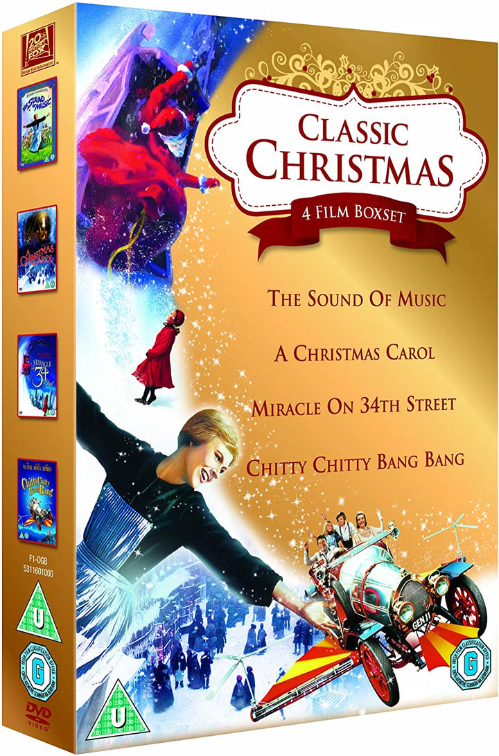 Classic Christmas 4 Film Collection: The Sound of Music, A Christmas Carol, Miracle on 34th Street &amp; Chitty Chitty Bang Bang [1965] [DVD]