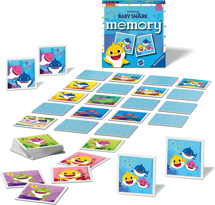 Ravensburger Baby Shark Mini-Memory-Spiel – Matching Picture Snap Pairs-Spiel für