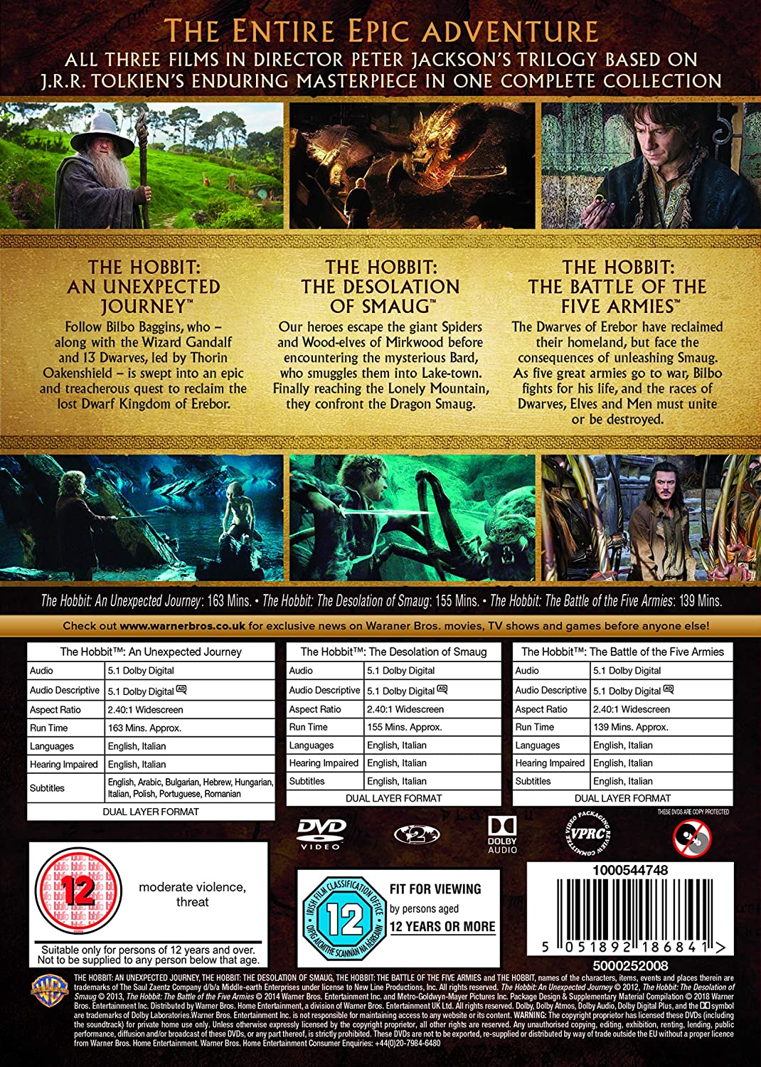 Die Hobbit-Trilogie – Fantasy/Abenteuer [DVD]