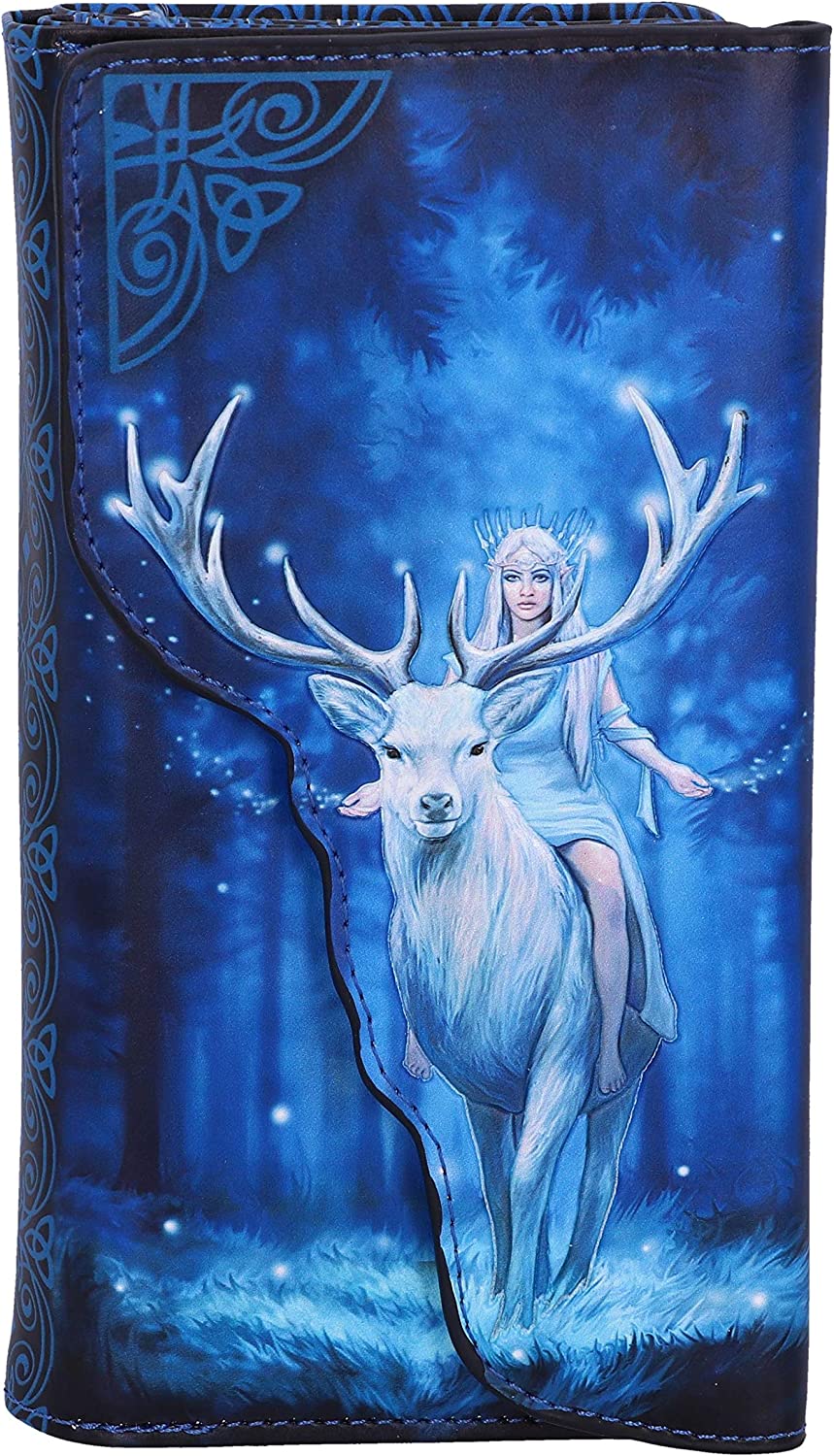 Nemesis Now Anne Stokes Fantasy Forest Elfenkönigin und Hirsch geprägte Geldbörse, Blau