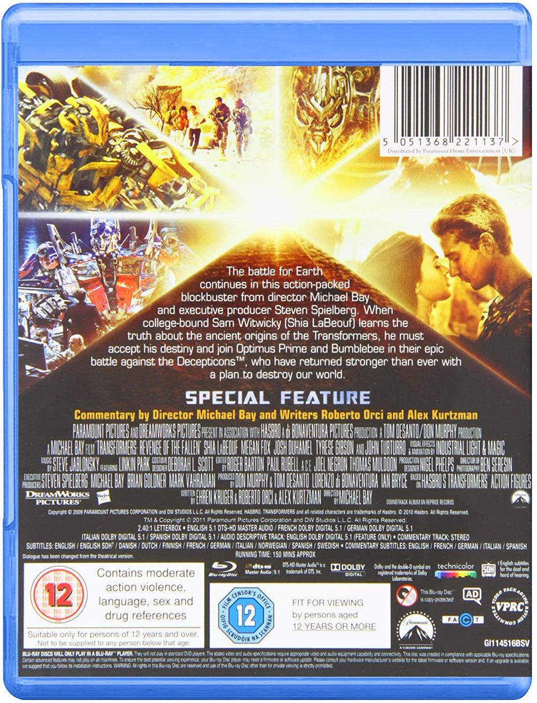 Transformers: Die Rache [Region Free] – Action/Science-Fiction [Blu-Ray]