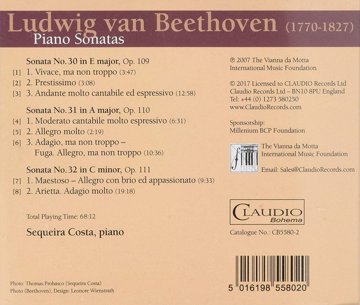 Beethoven: Klaviersonaten, Bd. 10 [Sequeira Costa] [Claudio Records: CB5580-2] [Audio CD]