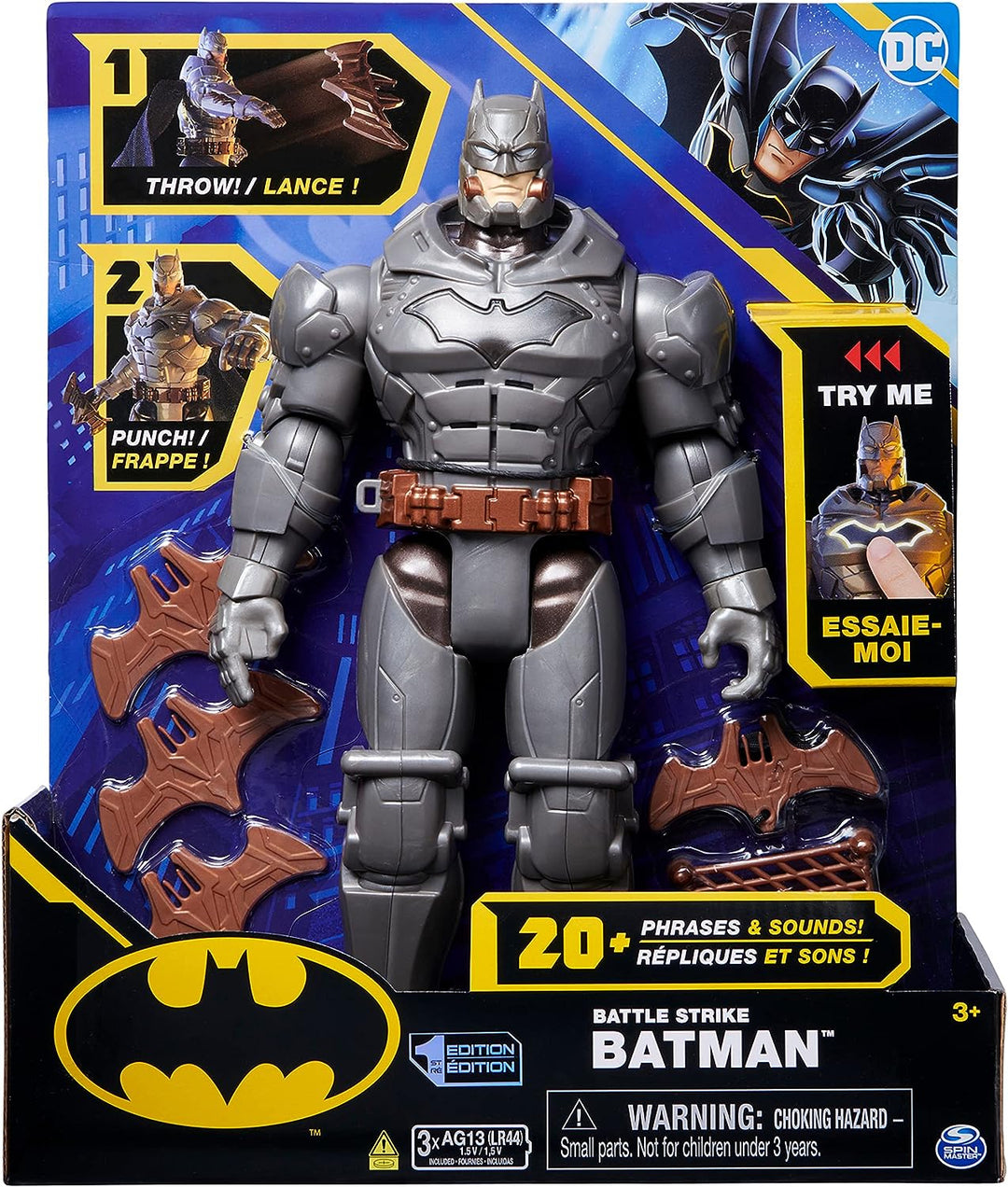 DC Comics, Battle Strike Batman 12-Zoll-Actionfigur, über 20 Sätze und Geräusche, C