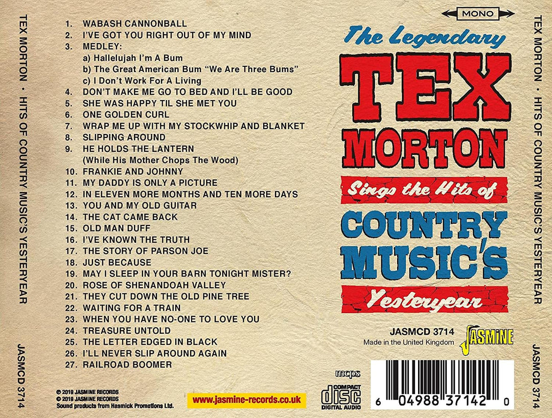 Tex Morton – singt die Hits der Country-Musik von gestern [Audio-CD]