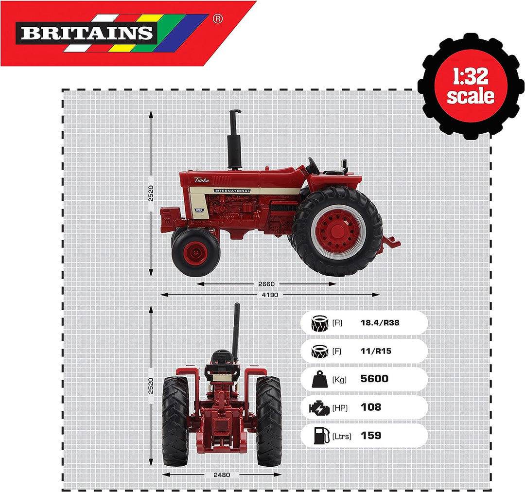 Britains 736 43294 EA CASE International Harvester Farmall 1066, rot