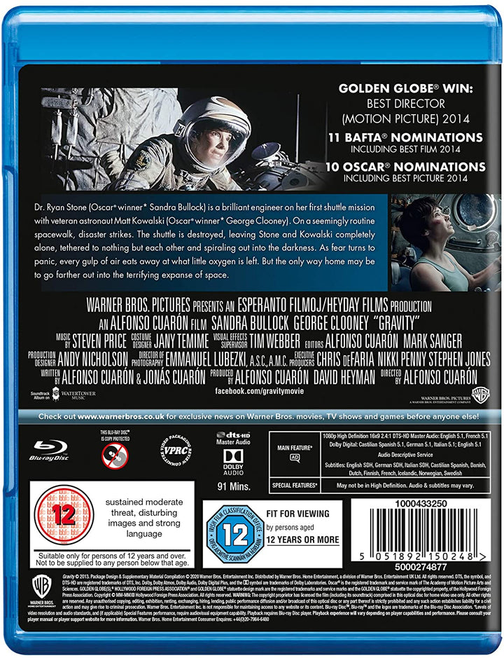 Gravity – Science-Fiction/Thriller [Blu-ray]