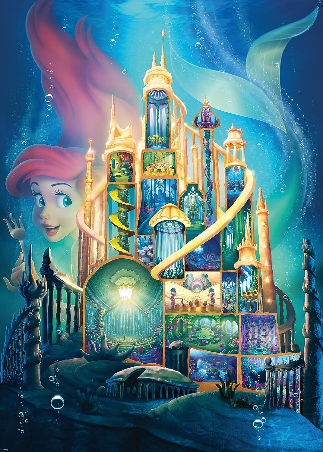 Ravensburger 17337 Disney Castles Ariel 1000-teiliges Puzzle für Erwachsene und