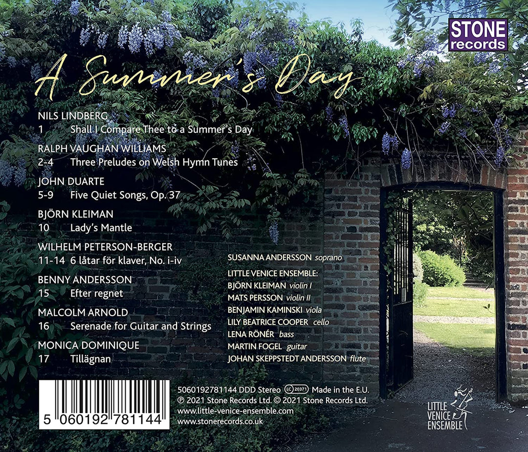 Susanna Andersson – Ein Sommertag [Susanna Andersson; Little Venice Ensemble] [Stone Records: 5060192781144] – [Audio CD]