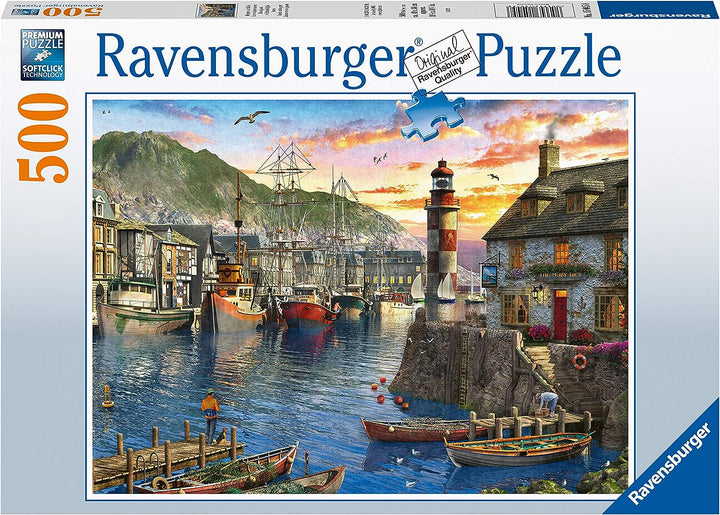 Ravensburger Sonnenaufgang am Hafen, 500-teiliges Puzzle für Erwachsene und Kinder ab 10 Jahren