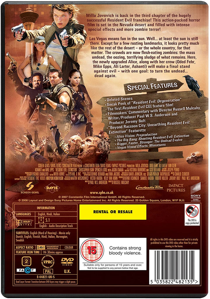 Resident Evil 3: Extinction [2007] [2008] – Action/Horror [DVD]