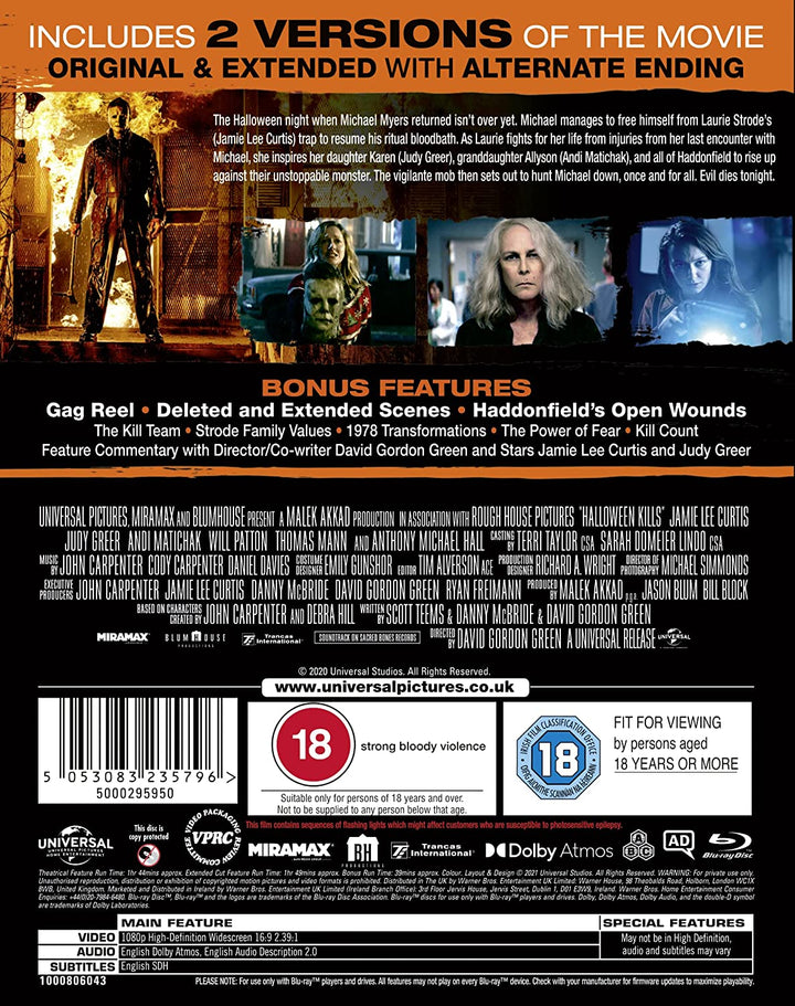 Halloween Kills [2021] [Region Free] – Horror [Blu-ray]