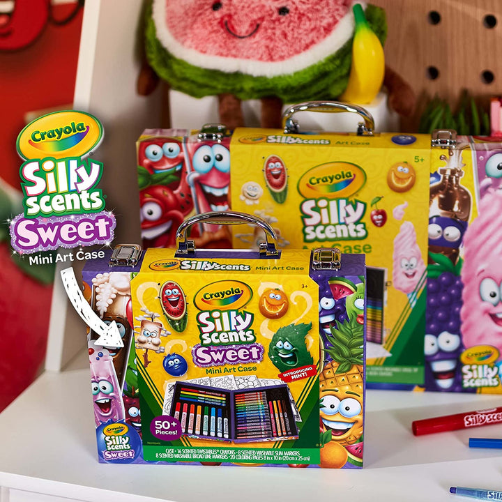 Crayola Silly Scents Mini-Kunstset – waschbare Duftmarker, Buntstifte, stinkende Stifte, 50+ Teile