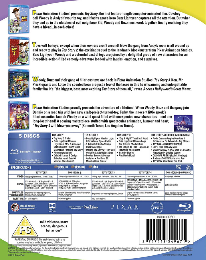 Disney &amp; Pixars Toy Story 1-4 – Animation [Blu-ray]