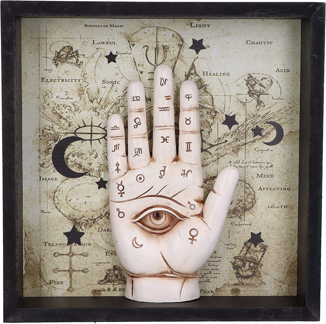 Nemesis Now Palmistry Companion gerahmtes Chiromancy-Kunstwerk zur Wandmontage, gebrochenes Weiß, 2