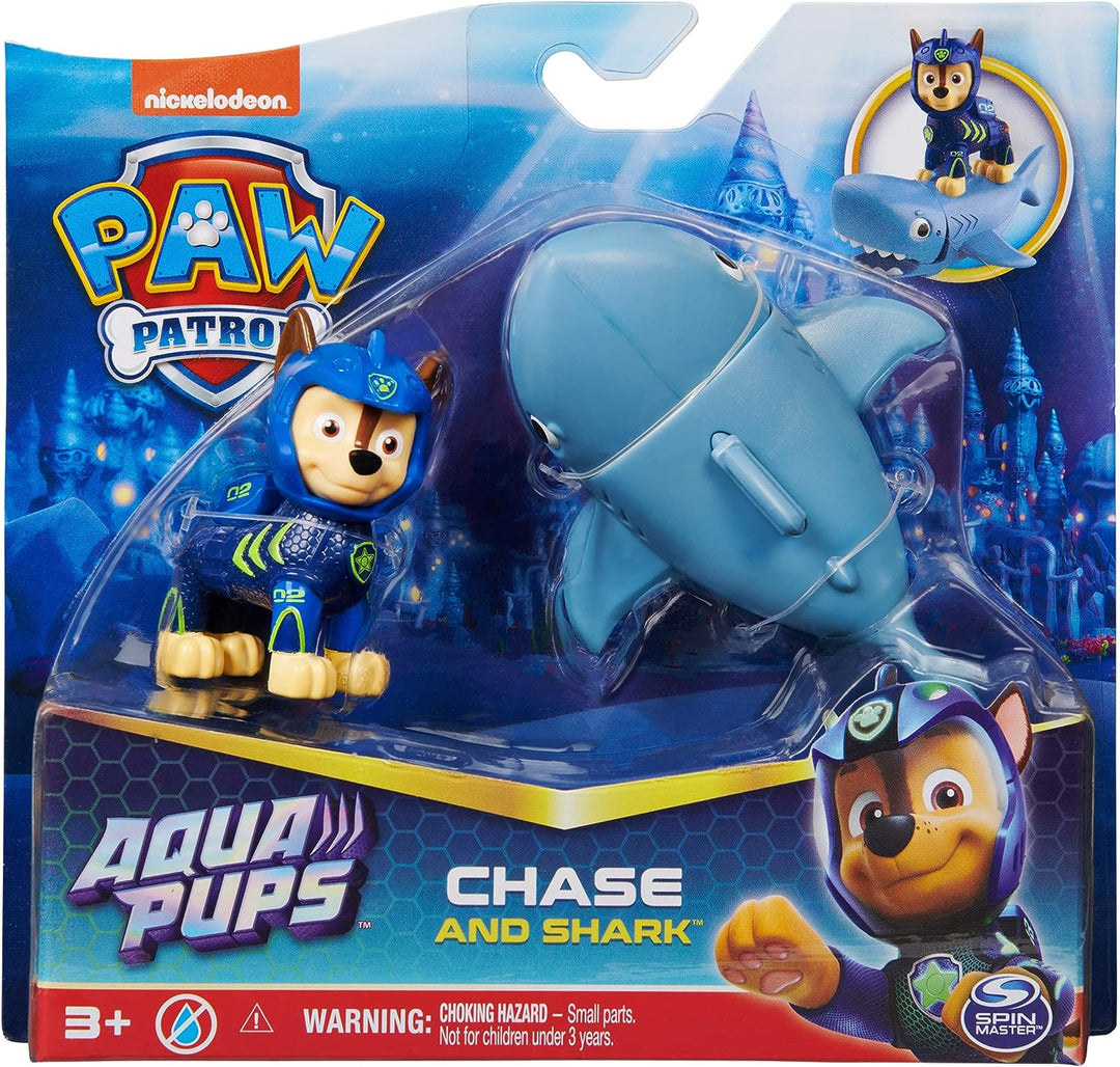 Paw Patrol, Aqua Pups Chase und Shark Actionfiguren-Set, Kinderspielzeug für Kinder ab 3 Jahren