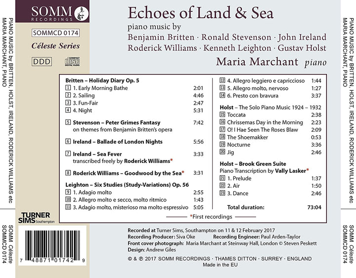 Echoes of Land &amp; Sea [Maria Marchant] [Somm Recordings: SOMM 0174] [Audio CD]