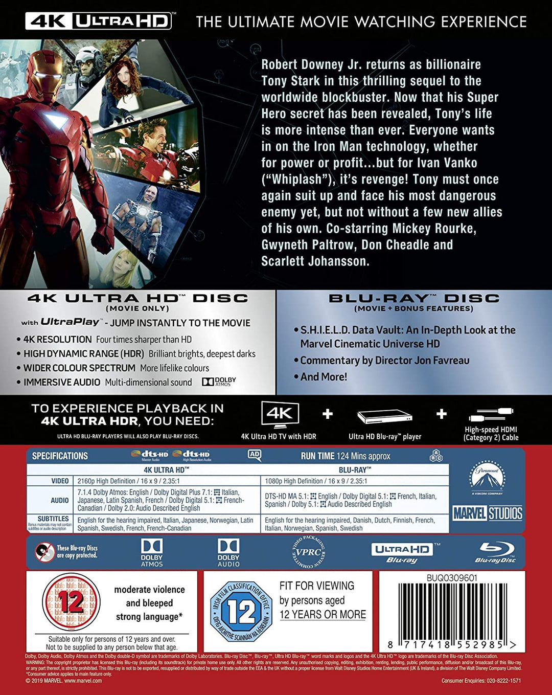 Marvel Studios Iron Man 2 – Action/Abenteuer [Blu-ray]