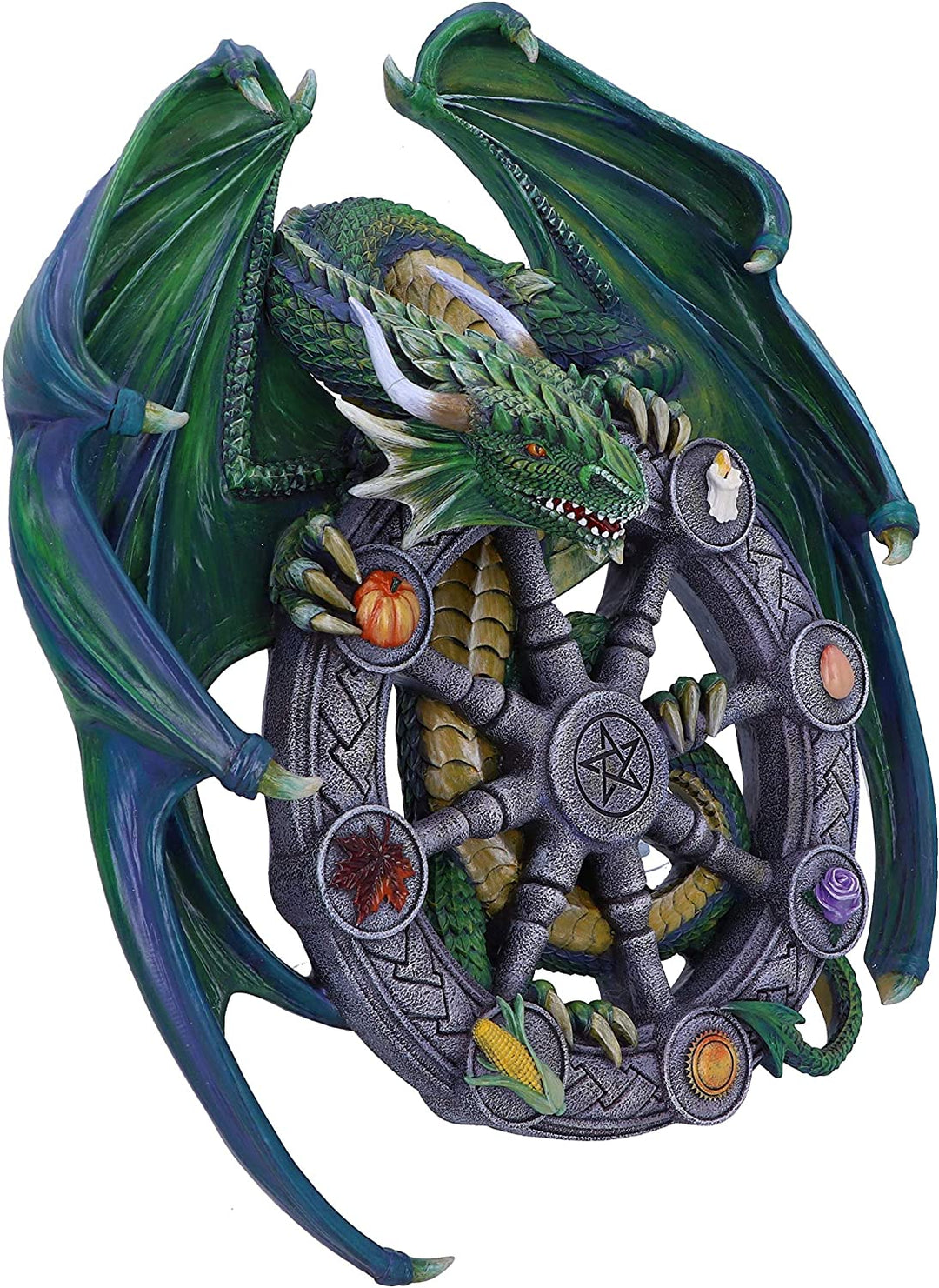 Nemesis Now Anne Stokes Magical Dragon Pagan Wheel of the Year Wandschild, Gree