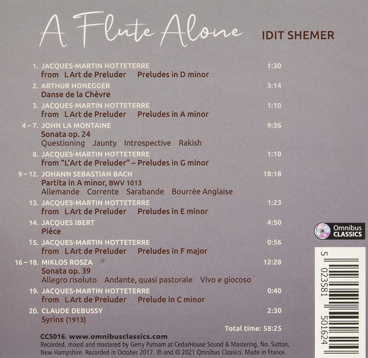 Idit Shemer – A Flute Alone [Idit Shemer] [Omnibus Classics: CC5016] [Audio-CD]