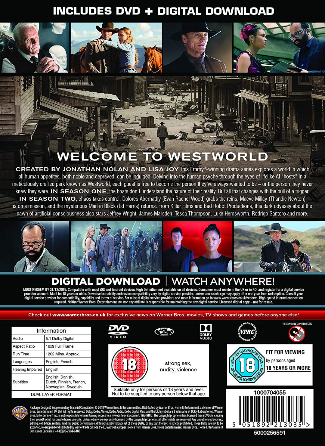 Westworld: Staffel 1-2 – Science-Fiction [DVD]