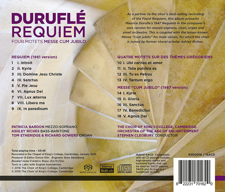 Durufle: Requiem, Messe Cum Jubilo, Vier Motetten - The Choir of King's College Cambridge [Audio CD]