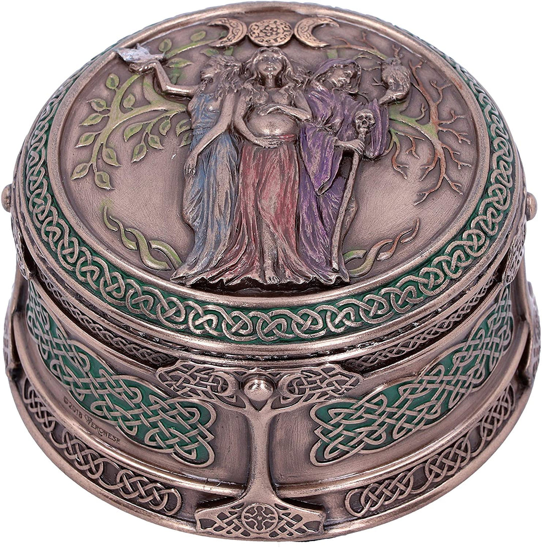 Nemesis Now H4743P9 Maiden Mother Crone Box, 9,5 cm, Kunstharz, Bronze, Einheitsgröße