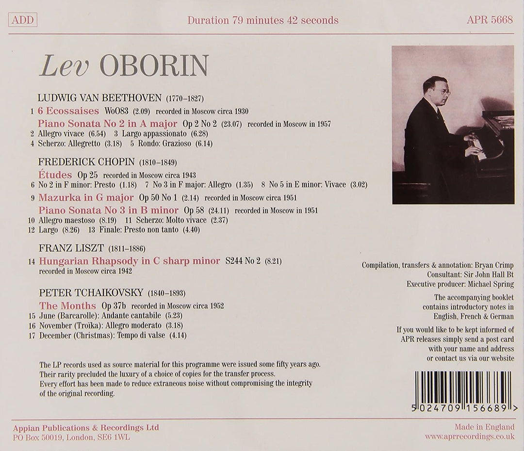 Oborin – Die Igumnov-Schule: Oborin [Audio-CD]