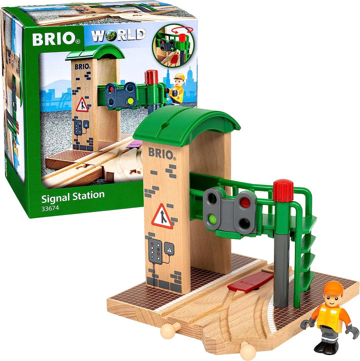 BRIO World Train Signalstation für Kinder ab 3 Jahren – kompatibel mit allen BRIO Eisenbahnsets und Zubehör