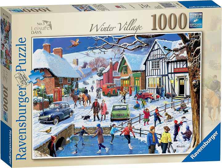 Ravensburger Leisure Days Nr. 3 – Das Winterdorf, 1000-teiliges Puzzle für Erwachsene und Kinder ab 12 Jahren